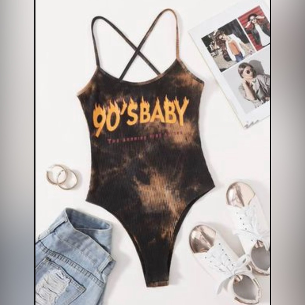 90s baby tie dye romper top